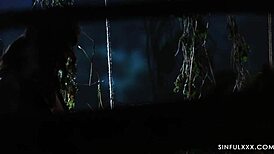 Jungle Couple's Sensual Pussy Lick and Wet Cock Sucking Close-Up Seduction