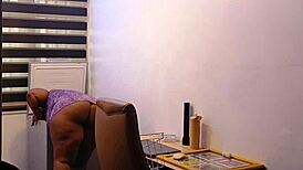 hey check this ebony chubby wife bending her fat ass over for spanking
