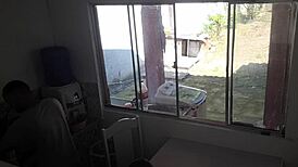 Deaf Cuckold Washes Dishes as Busty Latina Wife Takes BBC Bareback in Kitchen