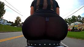 big ass biker wife flashes slutty curves on motorcycle gopro pt 4