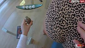 Stepson pounds milf ass after creampie tease