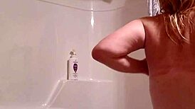 Fresh footage right before stepping into the steamy shower?