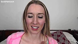 Riley Reynolds Blonde Coed POV Blowjob Messy Facial