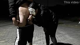 ebony anal whore fucked on street for cash creampie