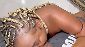 Ebonystep sis with big tits ass begs horny neighbor for doggystyle pounding missionary creampie on bed