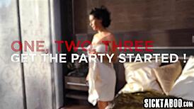 lesbian latina babe and milf take turns licking before big dick friend anal fucks both