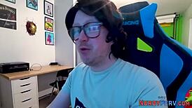 newbie leeds nerd tricked into first time oral and facial by british amateur