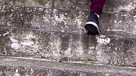 PATRICINHA WITH PINK PUSSY HIKES HILL CRAVING WILD OUTDOOR FUCK!!