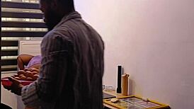 hey check this ebony chubby wife bending her fat ass over for spanking