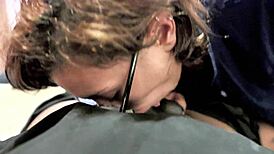 ghetto gagger screams on big cock doggystyle pierced nipples