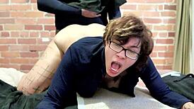 ghetto gagger screams on big cock doggystyle pierced nipples