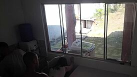 Deaf Cuckold Washes Dishes as Busty Latina Wife Takes BBC Bareback in Kitchen