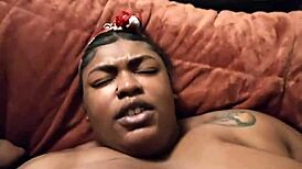 cumming so deep inside her pregnant ebony bbw pussy she moans loud in missionary