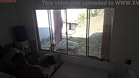 Deaf Cuckold Washes Dishes as Busty Latina Wife Takes BBC Bareback in Kitchen