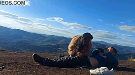 Tour guide fucks huge ass married slut deepthroat anal rough on mountain peak!