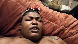 cumming so deep inside her pregnant ebony bbw pussy she moans loud in missionary