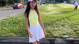 i pickd up cute teen babe n fucked her wet pussy in public mountains creampie ohh