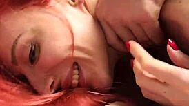 Wanna see my redhead wife deepthroat bodybuilder in threesome?