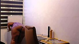 hey check this ebony chubby wife bending her fat ass over for spanking