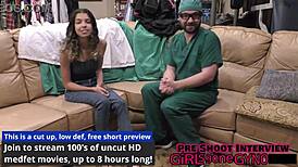 Doctor humiliates tattooed aria nicole with anal fingering, gaping and glove fetish play
