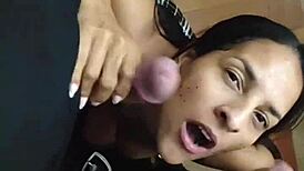 calling party guys to line up for milf latina double blowjobs on monster cocks big and small