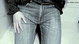 jeans soaked warm in toilet, feel that pee rush?