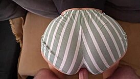 stepsister's torn shorts reveal tight pussy i fuck through the hole