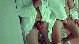 SLUT WIFE RIDES STRANGER COCK IN SAUNA FOR HOT CREAMPIE!?