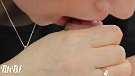 redhead milf couple's intense tongue lick close-up triggers massive cum explosion