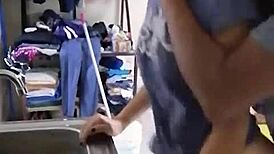 damn that cute mexican amateur latina gets fucked hard while washing dishes!