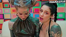 holy shit inked goth girls latex fisting gaping asses squirting!!