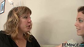 Blonde redhead brunette lesbians finger wet pussies to explosive orgasms in steamy threesome
