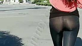 shopping heats up my boyfriend with see through leggings panties in store