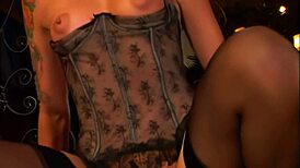 brunette tied up screams from rough big tits pounding