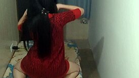 Latina gets doggystyle fucked huge cock gaping pussy sensual rebolando