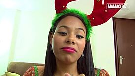 huge tits latina andrea flores cheats on xmas with neighbor's big cock doggystyle