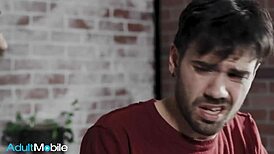 Natural brunette rides boyfriend's big cock then takes hot bush load