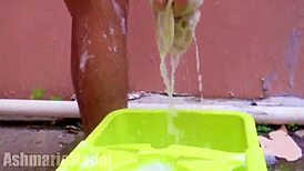 very hairy latina skinny slut putimoda flashes wet pussy tits and feet at outdoor carwash 2.1