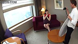 wanna peek at tall big tits japanese student's secret model audition? 