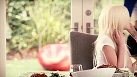 Busty blonde Jessa Rhodes sucks friends dad cock hardcore