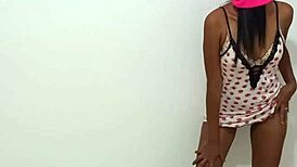 brunette slut seduces step-brother for raw dorm sex without condom