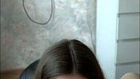 WOW, Teen Brunette Babe Sucks Cock POV So Good, Swallows Every Cum Drop After Sloppy Finish!