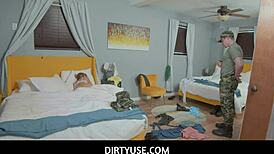 Military teens Callie Black and Dani Blu used raw in camp fantasy