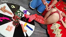 imagine two fat dildos pounding her tight milf pussy double on christmas 🎄🍆💦