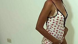 brunette slut seduces step-brother for raw dorm sex without condom