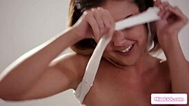 Busty roommate squirts while camgirl licks her ass