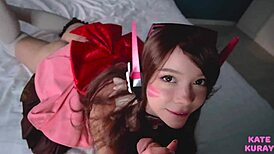 D.Va Cosplay in Homemade Costume with Beautiful Details and Poses
