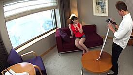 wanna peek at tall big tits japanese student's secret model audition? 