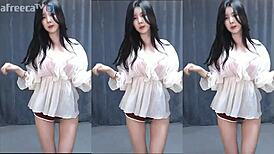 Korean Big Tits Cutie Dances Wild On Cock Ride