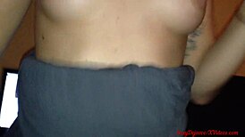 petite 18+ licks my ass to get cock hard then takes facial cumshot